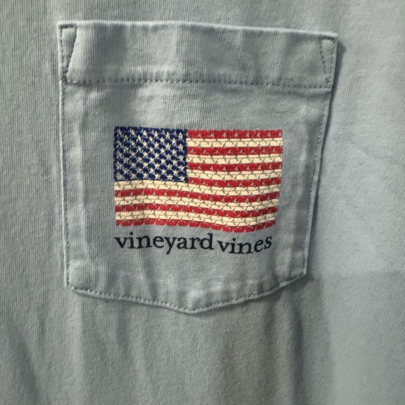Light Blue Patriotic Vineyard Vines Small Long Sleeve Tee - Picture 5 of 5